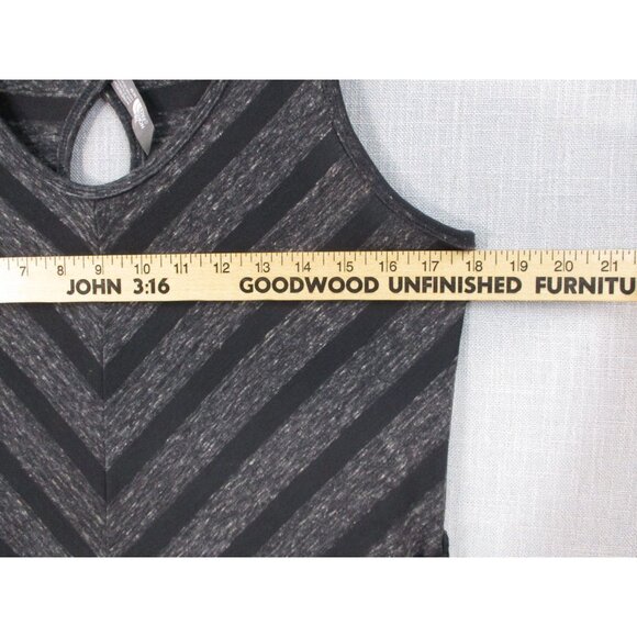 Womens Gray Chevron Striped Sleeveless Dress With Tie Waist M - Picture 4 of 9